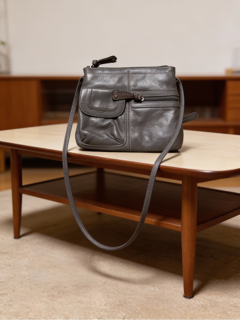 Classic Grey Crossbody Bag - Versatile Everyday Carry